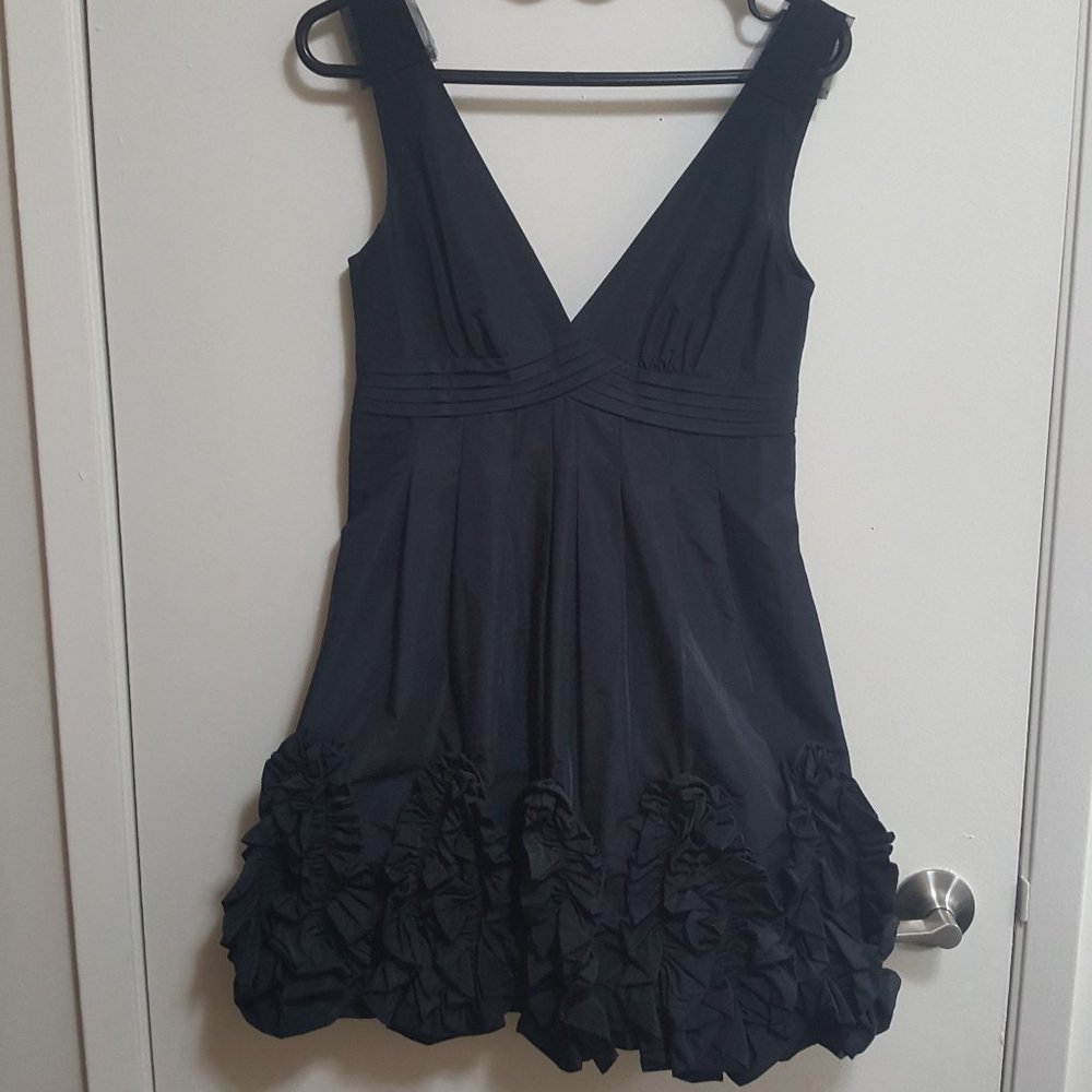 BCBGMaxazria Black Frilled Dress